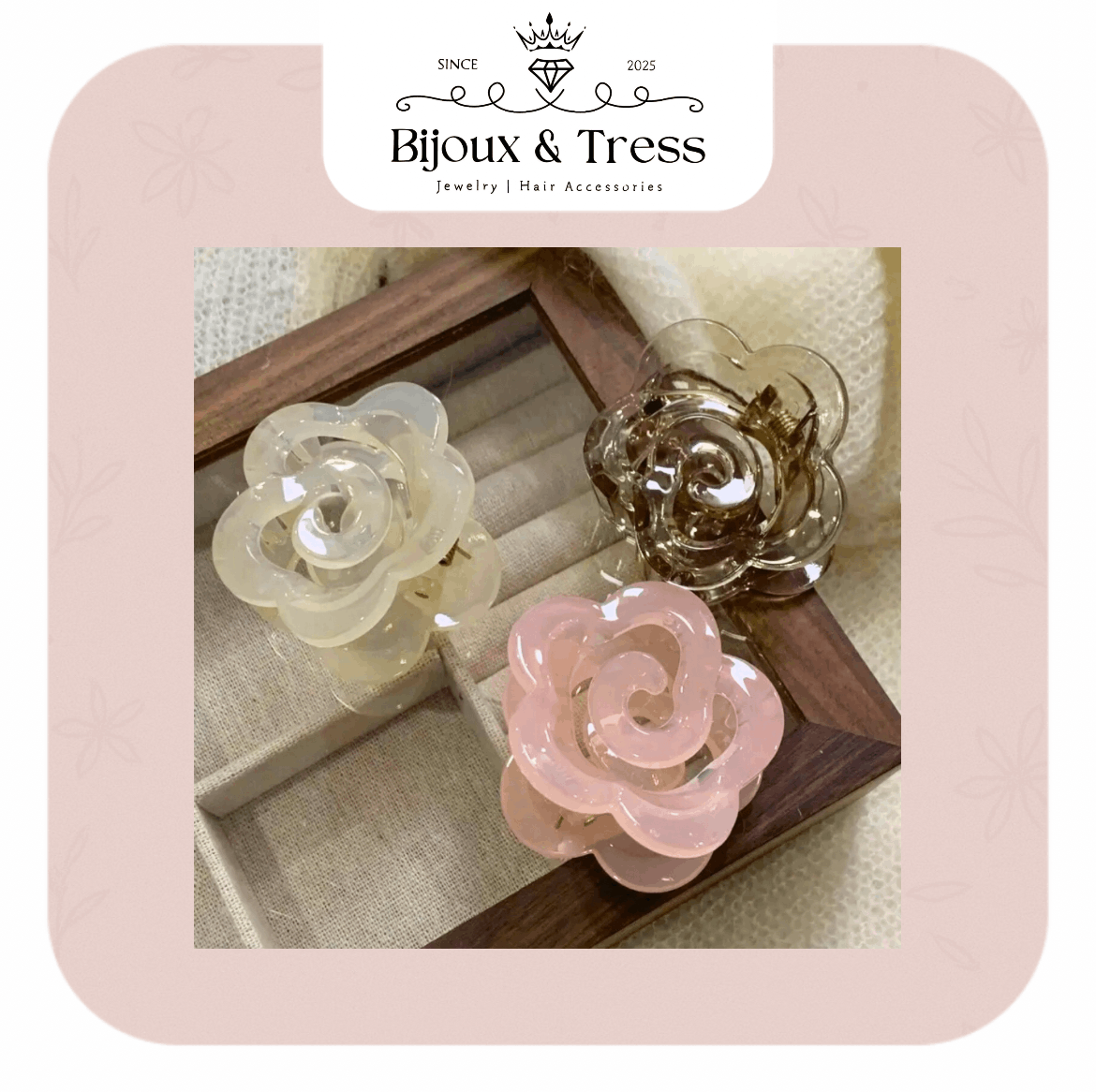 Camellia Flower Jelly-Colored Claw Clip