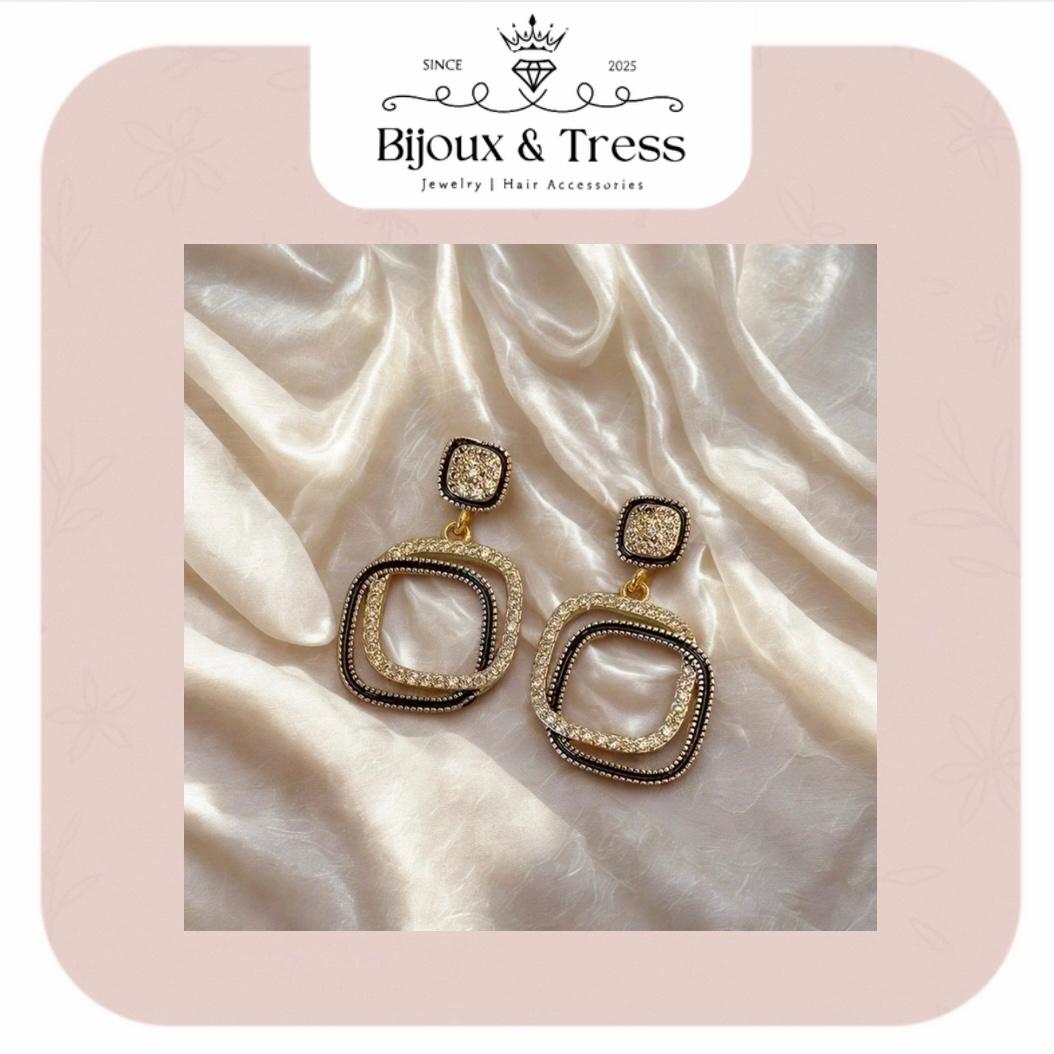 Geometric Square Dangle Earring