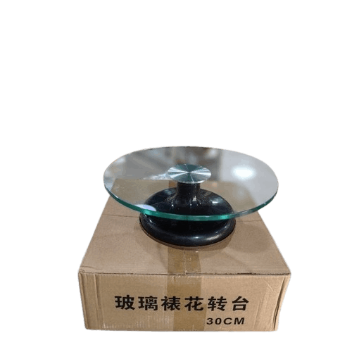 Tempered Glass Turntable 12"-Black //玻璃蛋糕装盘 12寸-黑色