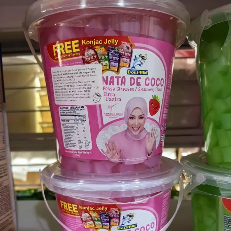 DOLPHIN NATA DE COCO ASSORTED FLAVOR 1.5KG-Strawberry