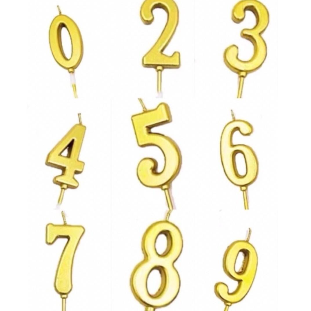 Gold Candle Colour Numbering 4.5cm No.4X100pcs//金色号码蜡烛 4.5cm 4号X100pcs