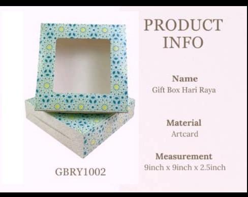 Kuih Lapis Box With Window (Warna Warni) 9x9x2.5"