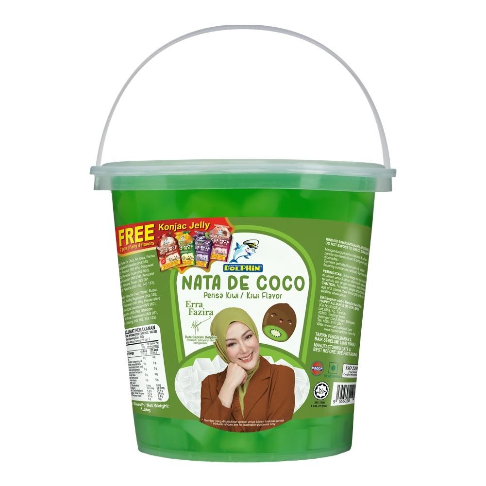 DOLPHIN NATA DE COCO ASSORTED FLAVOR 1.5KG-Kiwi//奇异果口味