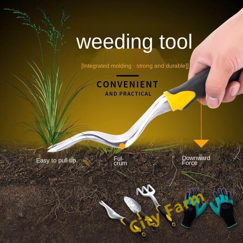 Agricultural puller weeder root extractor gardening tools shovel rake root loosening fork with gloves NSM City
