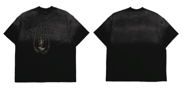 Washed Split  Emblem Tee(T14 Black)