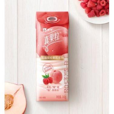 蒙牛 真果粒 花果轻乳 白桃 树莓 240g WHITE PEACH MILK - 6923644296216