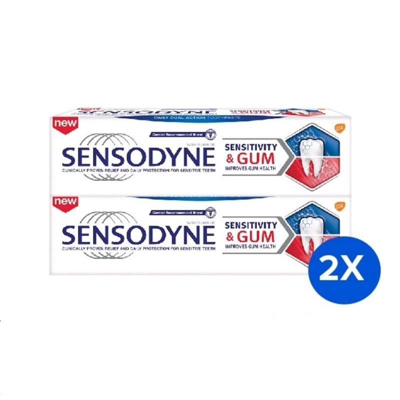 SENSODYNE SENSITIVE&GUM + BRUSH 100G X TWIN PACK