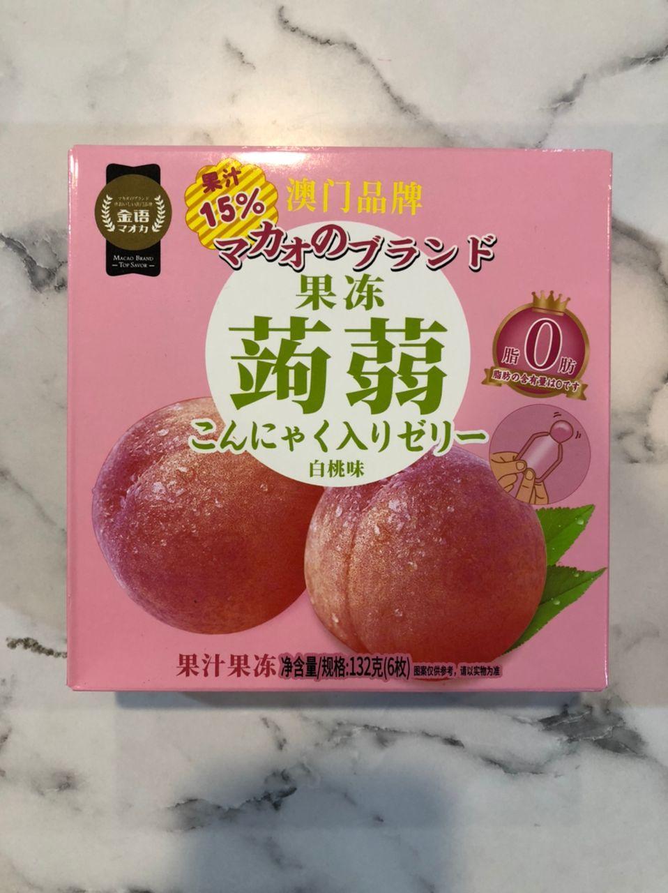 金语 果冻蒟蒻 白桃味 132g 6pcs Top Savor peach 9588552326027