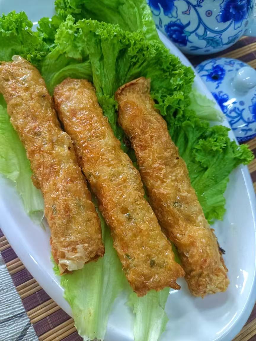 咸蛋海虾卷